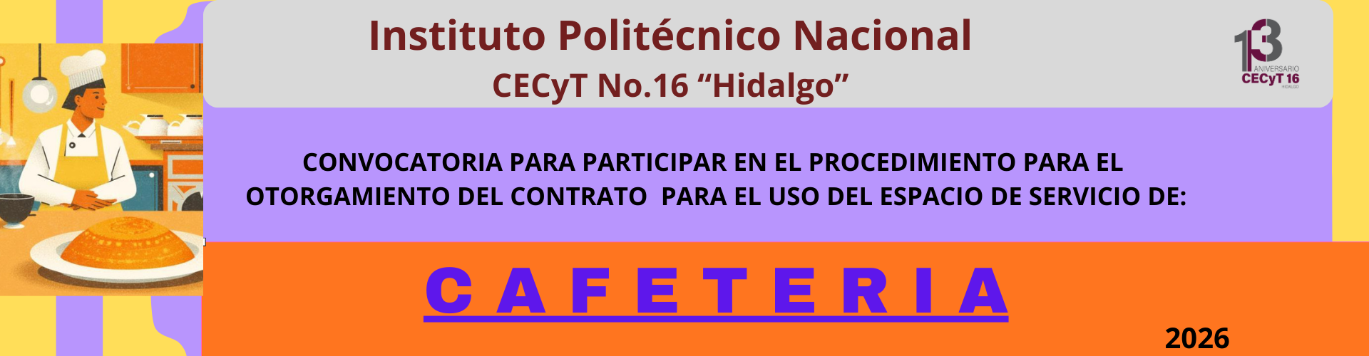 Convocatoria Cafetería 2026